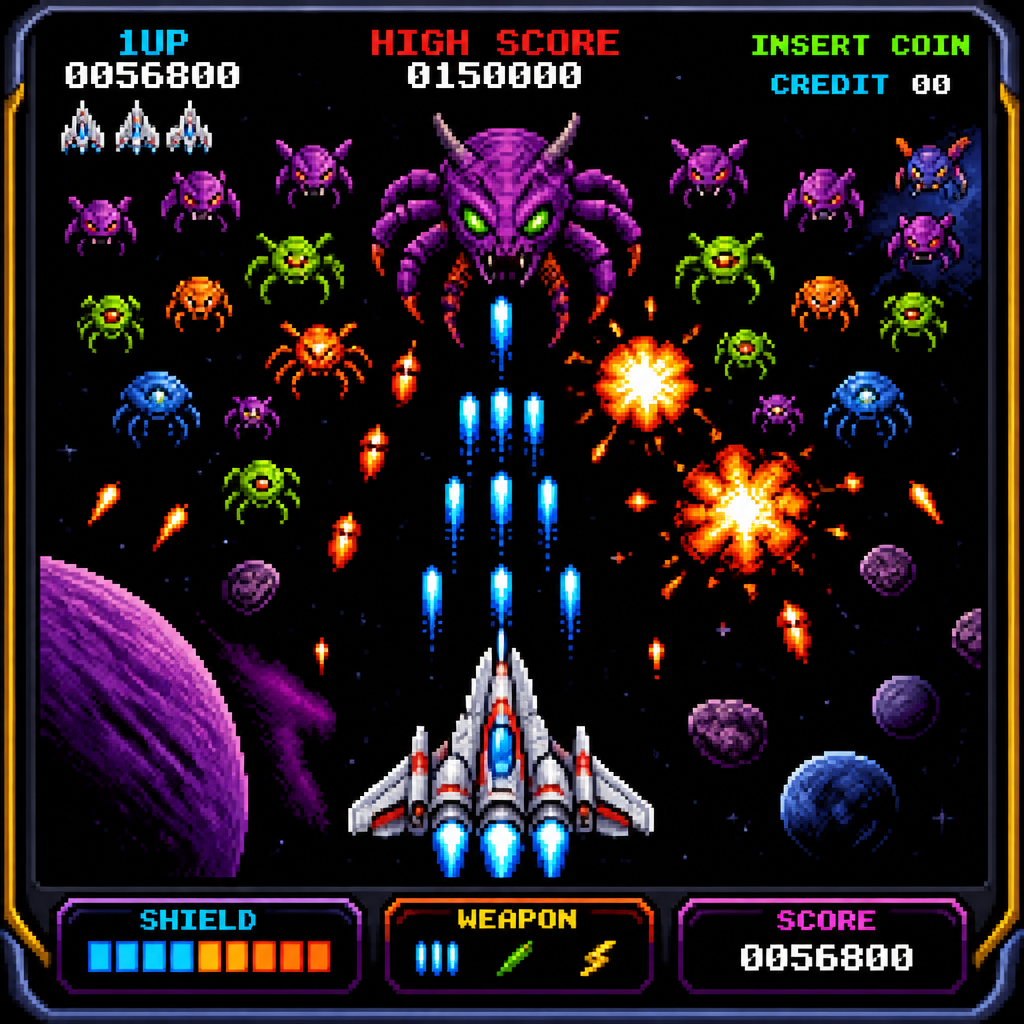 Arcade pixel art style example