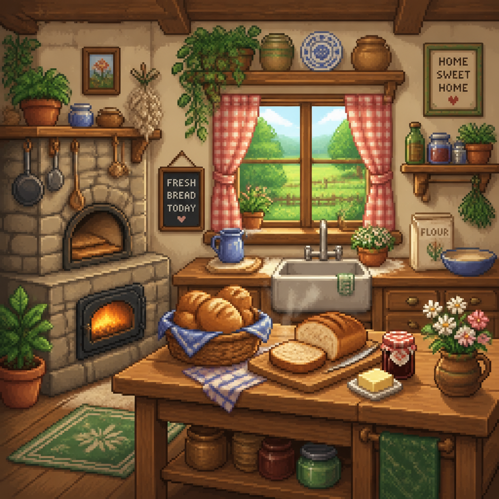 Cozy pixel art style example