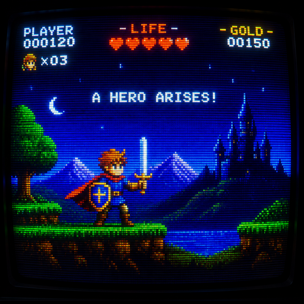 CRT pixel art style example