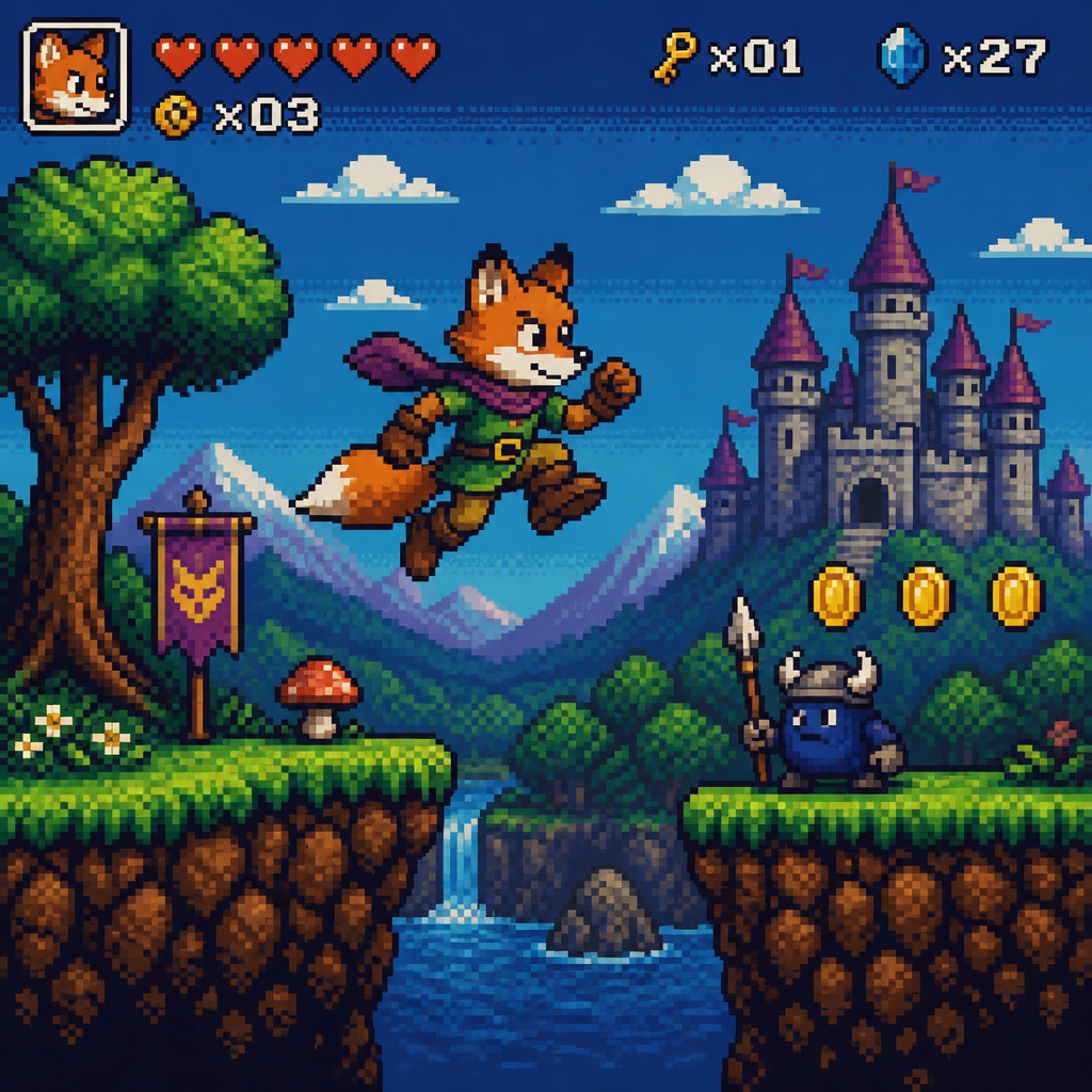 Fantasy Console pixel art style example