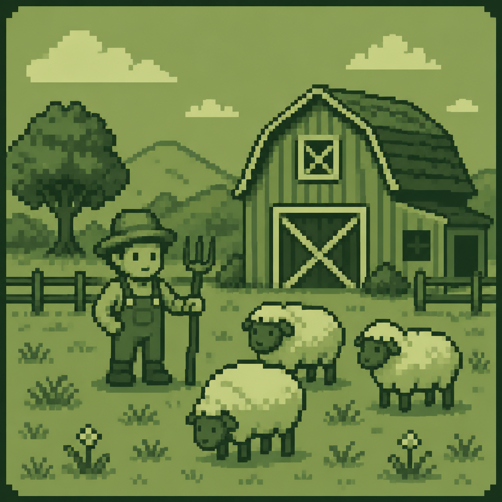 Handheld pixel art style example