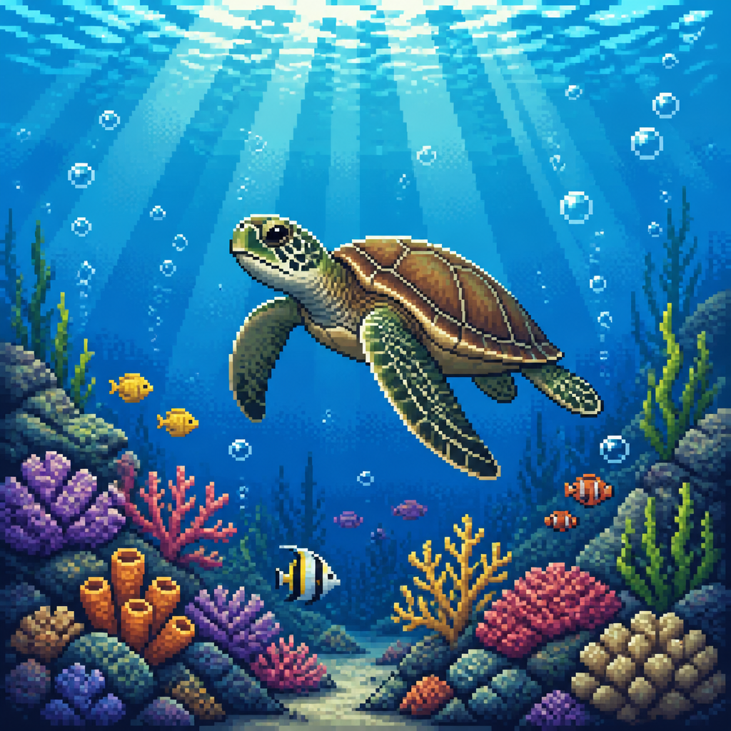 Ocean Pixel pixel art style example