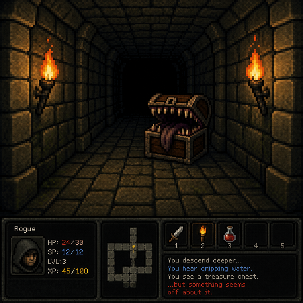 Roguelike pixel art style example