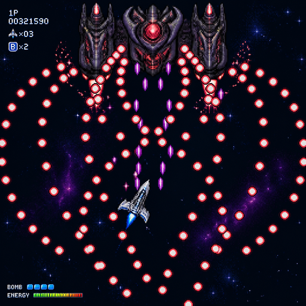 Shmup pixel art style example