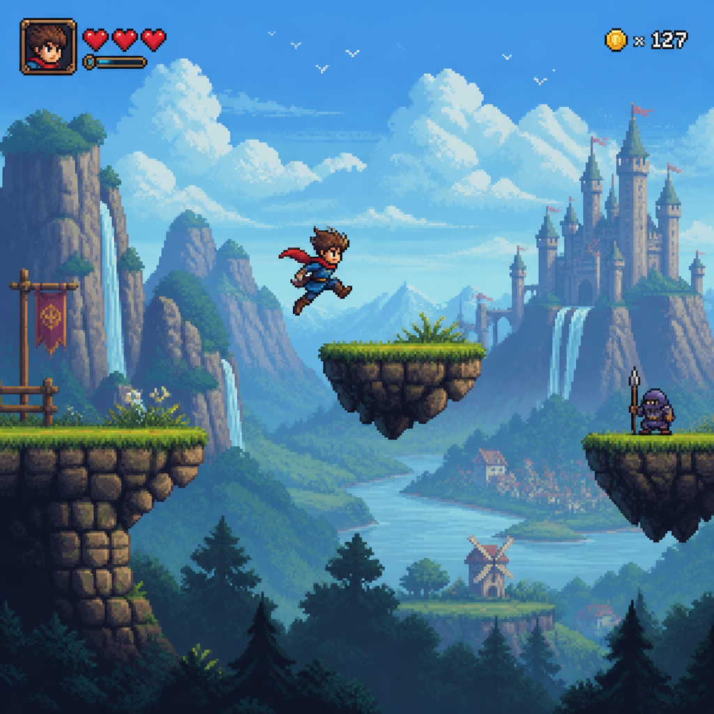 Side-Scroller pixel art style example