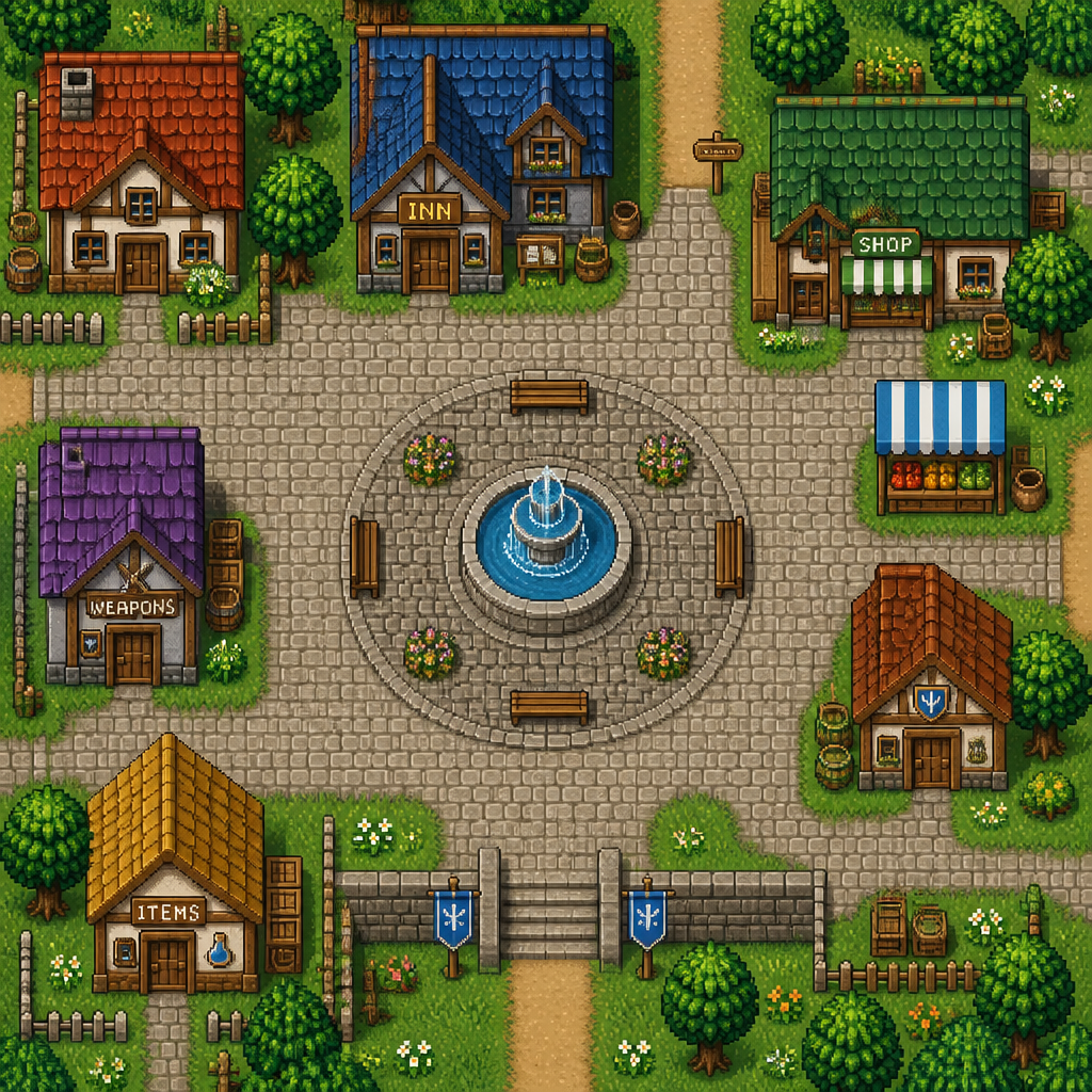 Top-Down pixel art style example